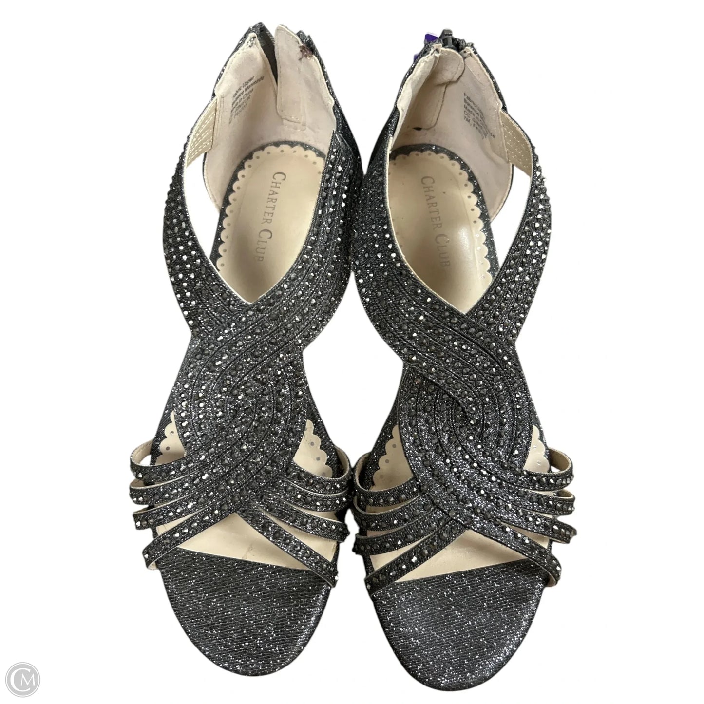 Sandals Heels Wedge By Charter Club In Silver, Size: 7