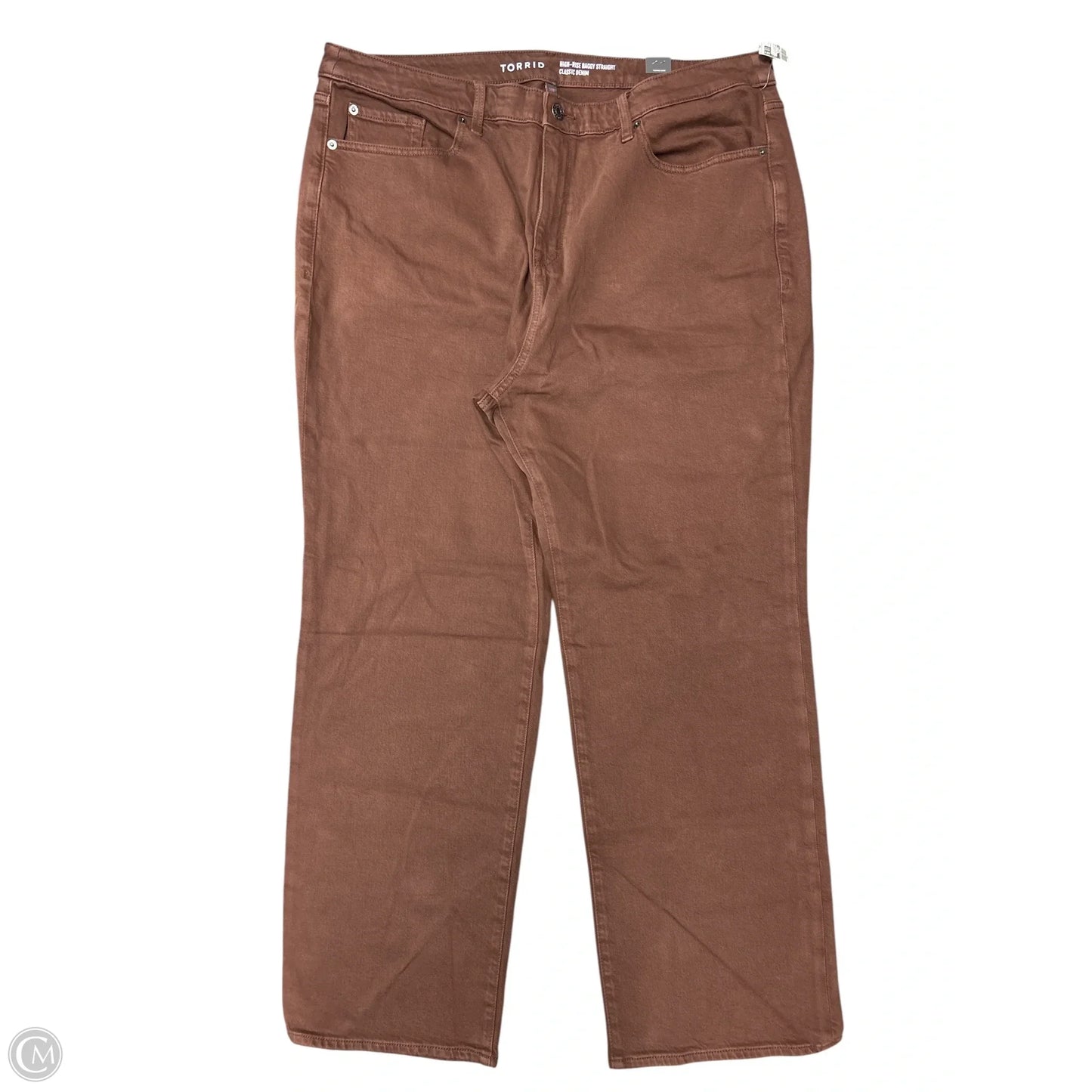 Jeans Straight By Torrid In Brown Denim, Size: 18