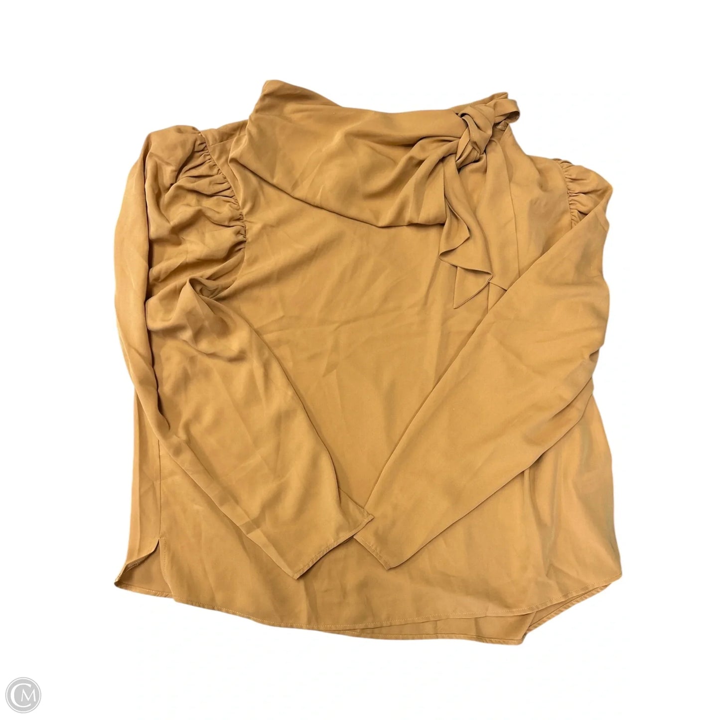 Blouse Long Sleeve By Eloquii In Tan, Size: 20
