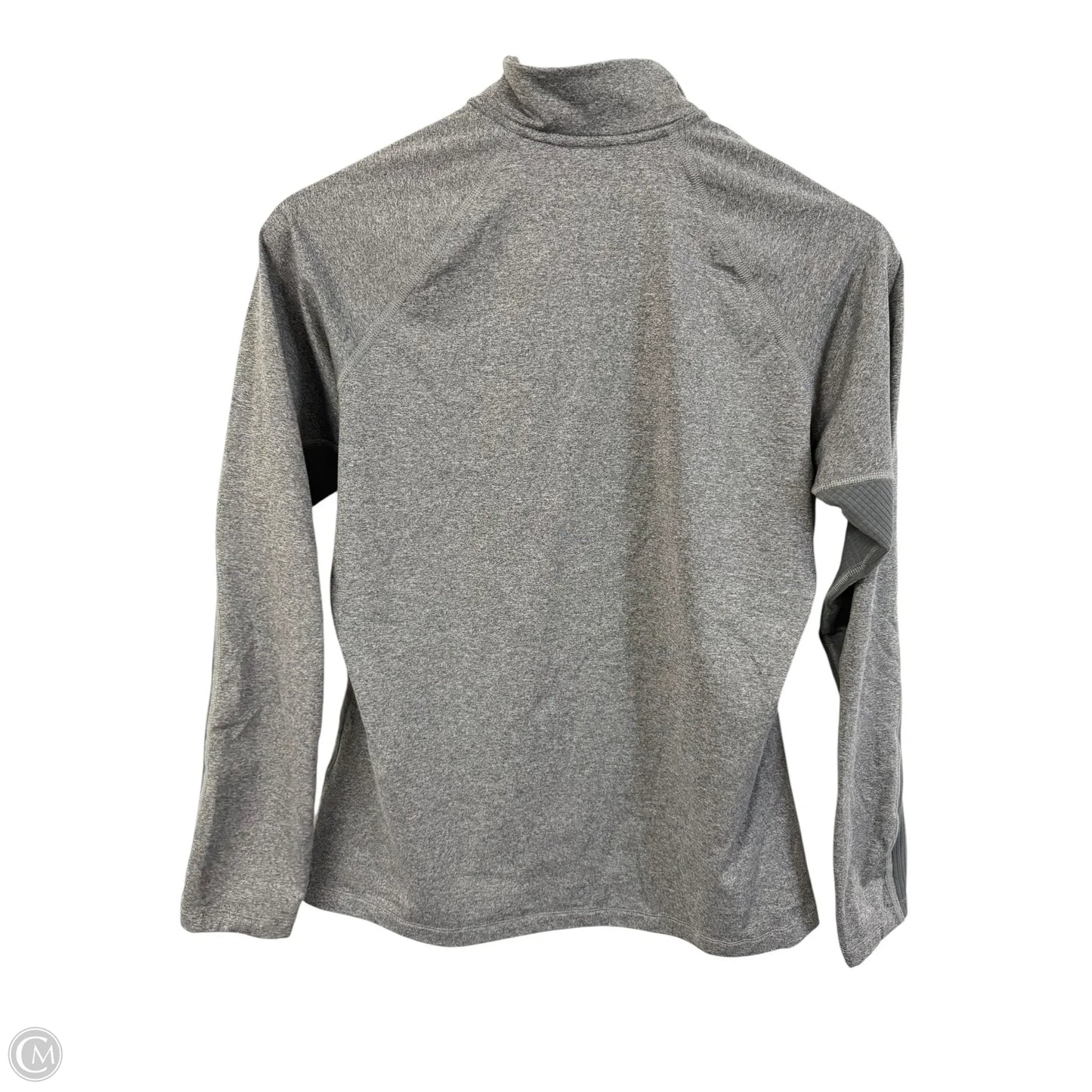 Athletic Top Long Sleeve Collar By Nike Apparel In Grey, Size: M