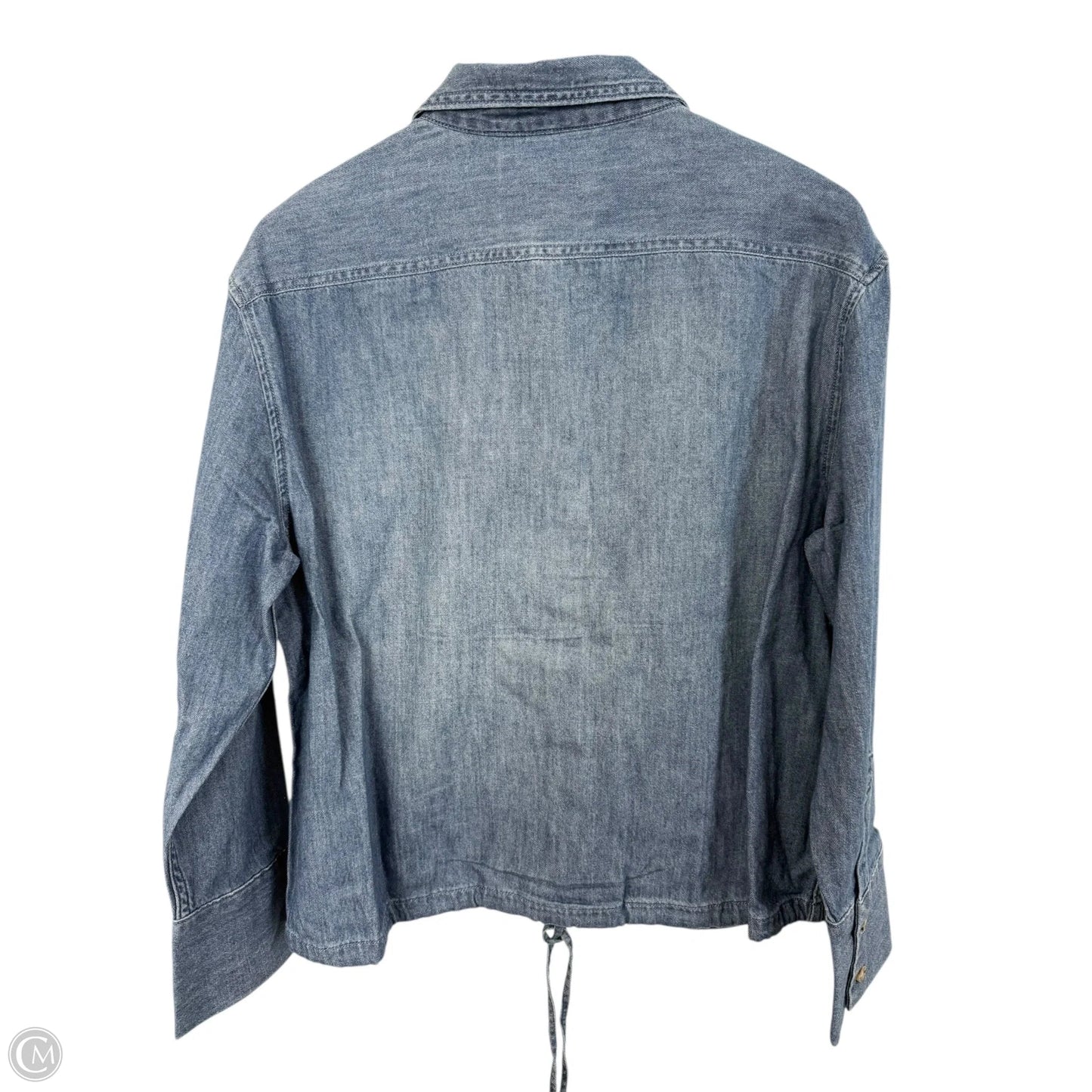Blouse Long Sleeve By Cmc In Blue Denim, Size: L
