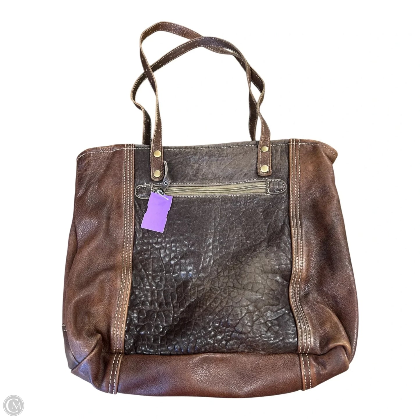 Handbag Leather By Myra, Size: Medium