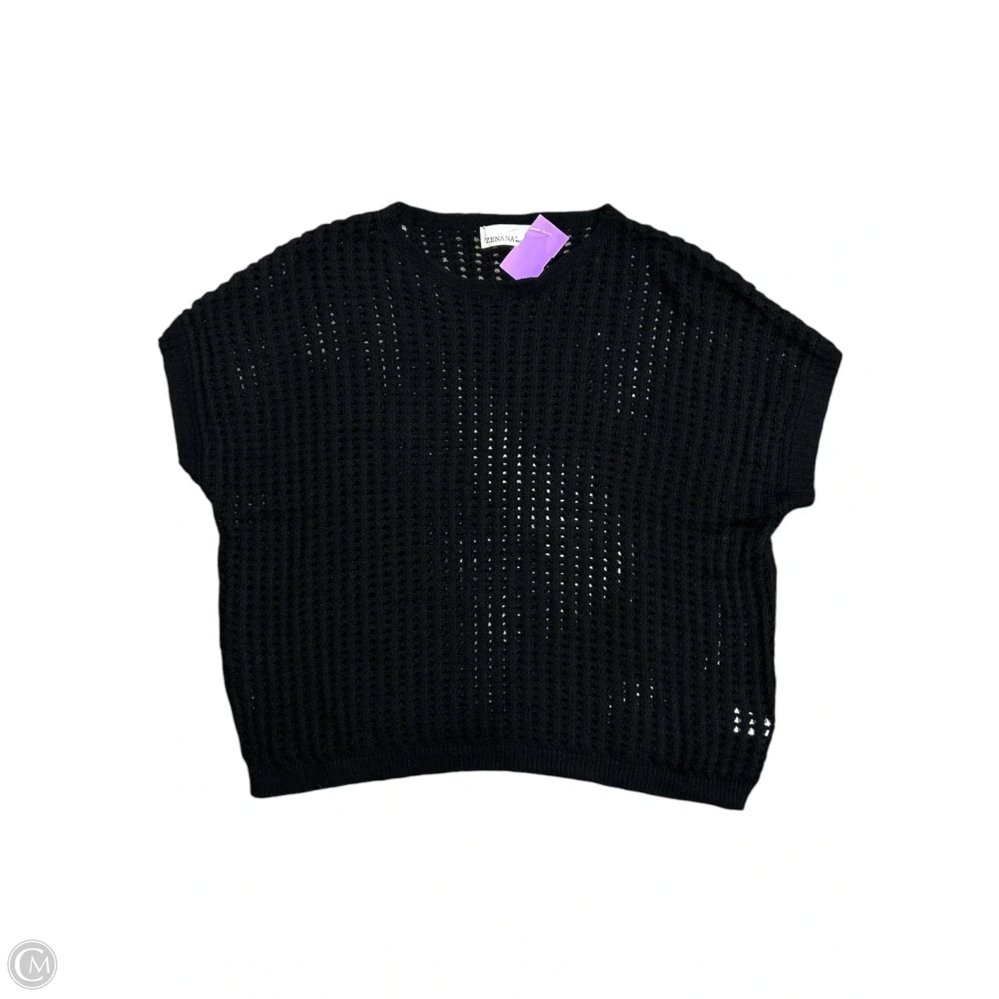Sweater Short Sleeve By Zenana In Black, Size: S