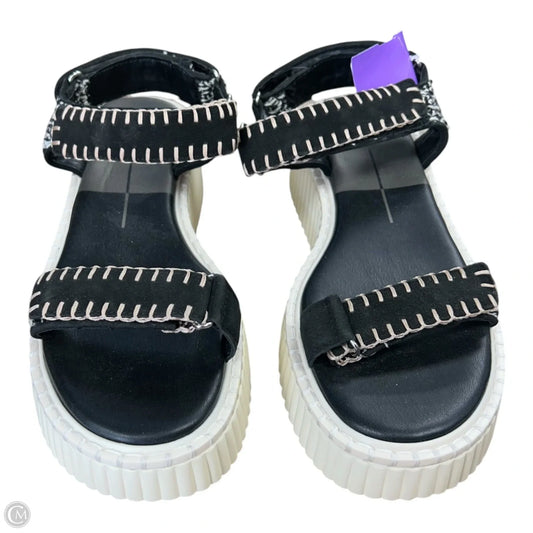 Sandals Heels Platform By Dolce Vita In Black & Cream, Size: 8.5