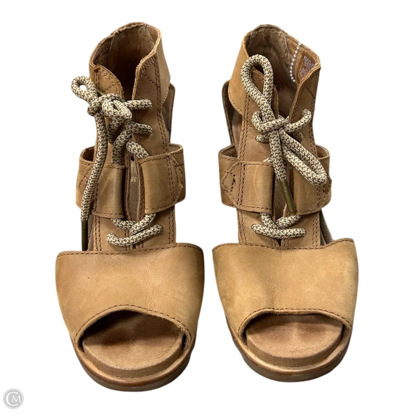 Sandals Heels Wedge By Sorel In Tan, Size: 6.5