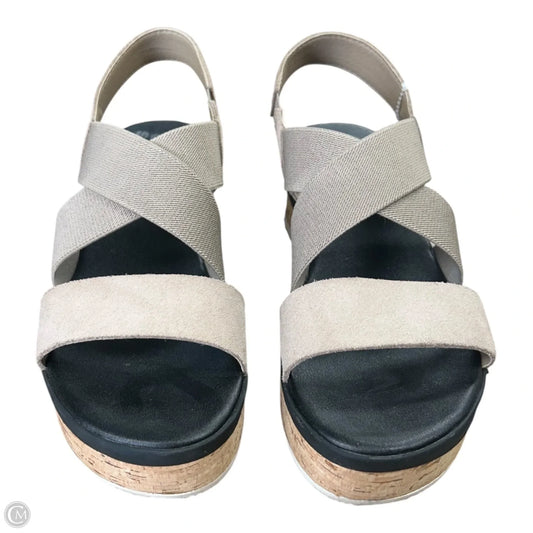 Sandals Heels Platform By Sorel In Black & Tan, Size: 7.5