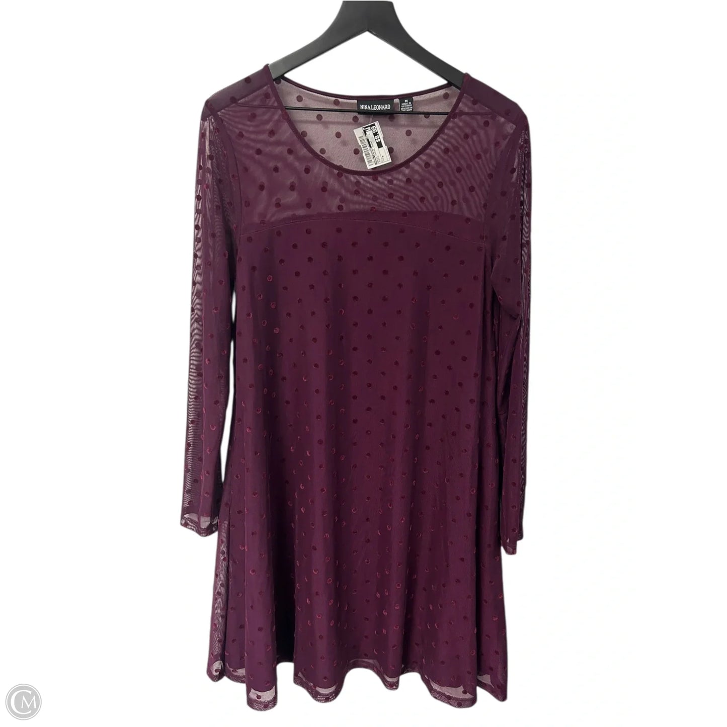 Dress Casual Short By Nina Leonard In Purple, Size: M