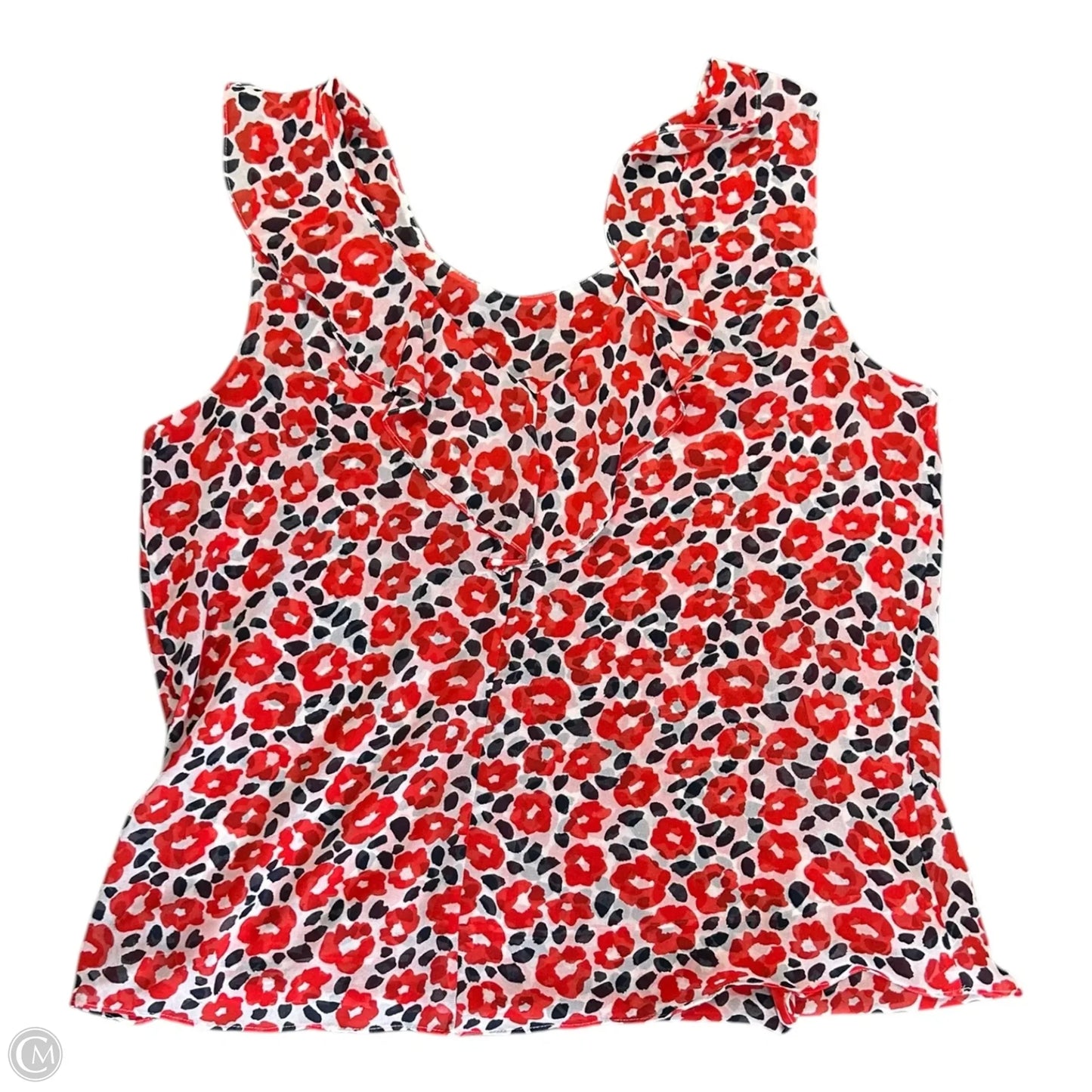 Top Sleeveless By Cabi In Floral Print, Size: L