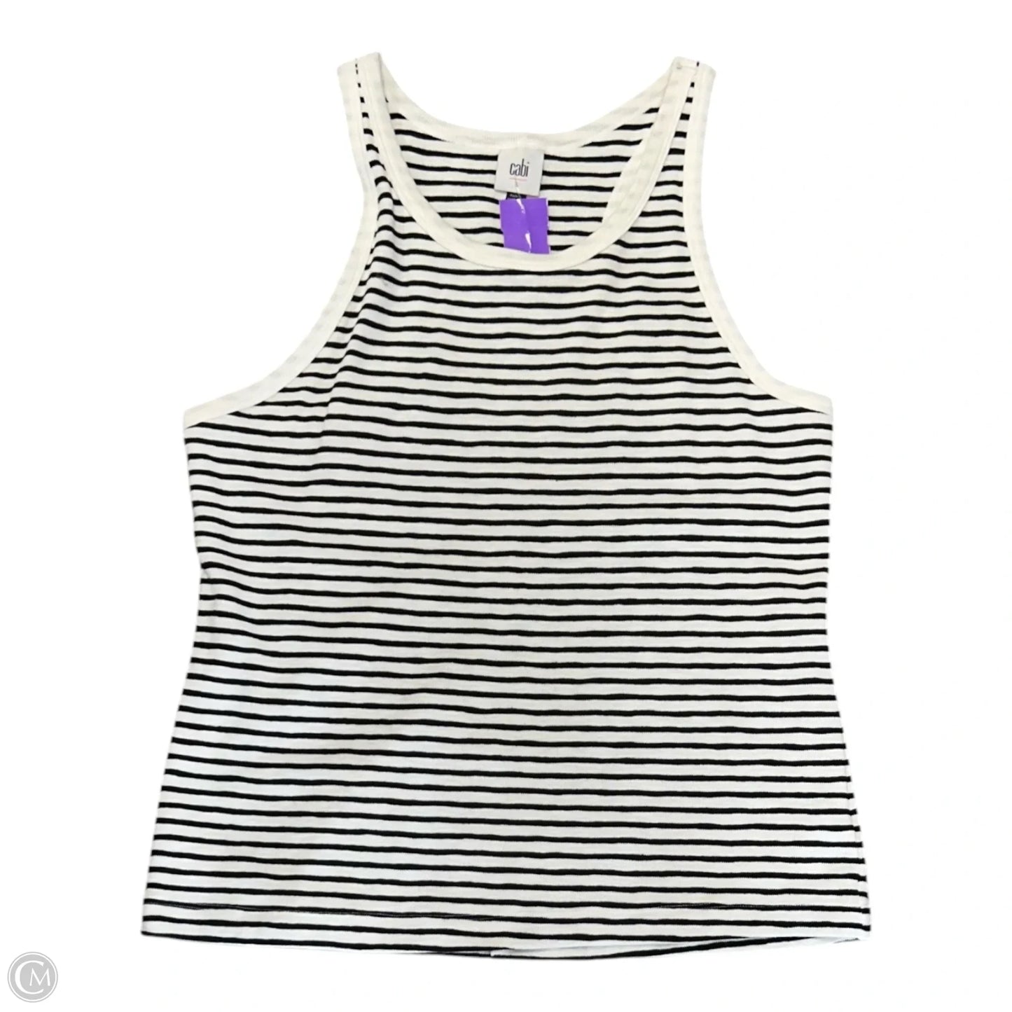 Top Sleeveless Basic By Cabi In Black & White, Size: L