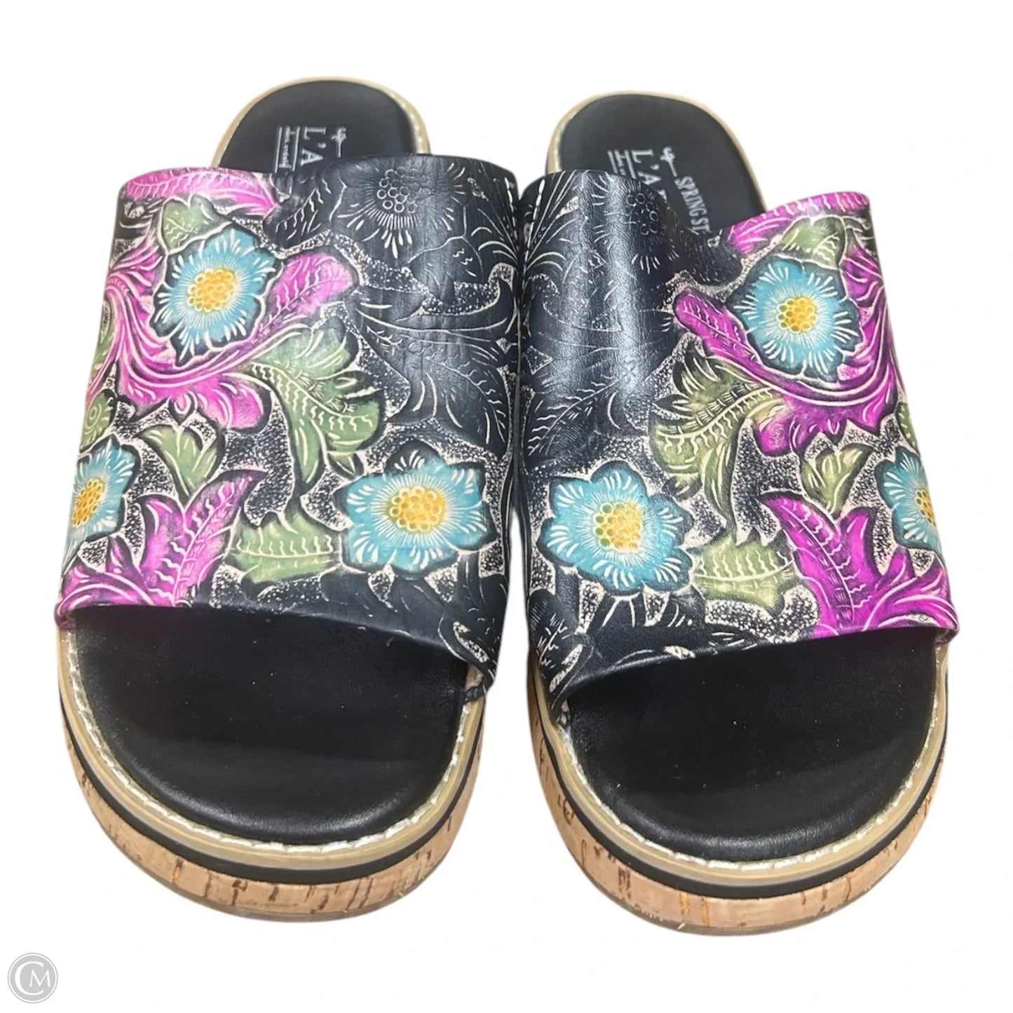 Sandals Flats By Spring Step In Floral Print, Size: 9.5