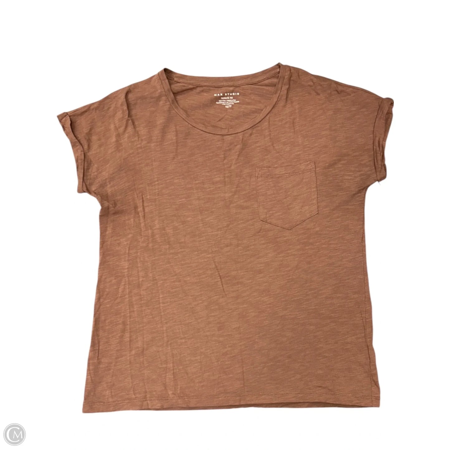 Top Short Sleeve By Max Studio In Brown, Size: Xs