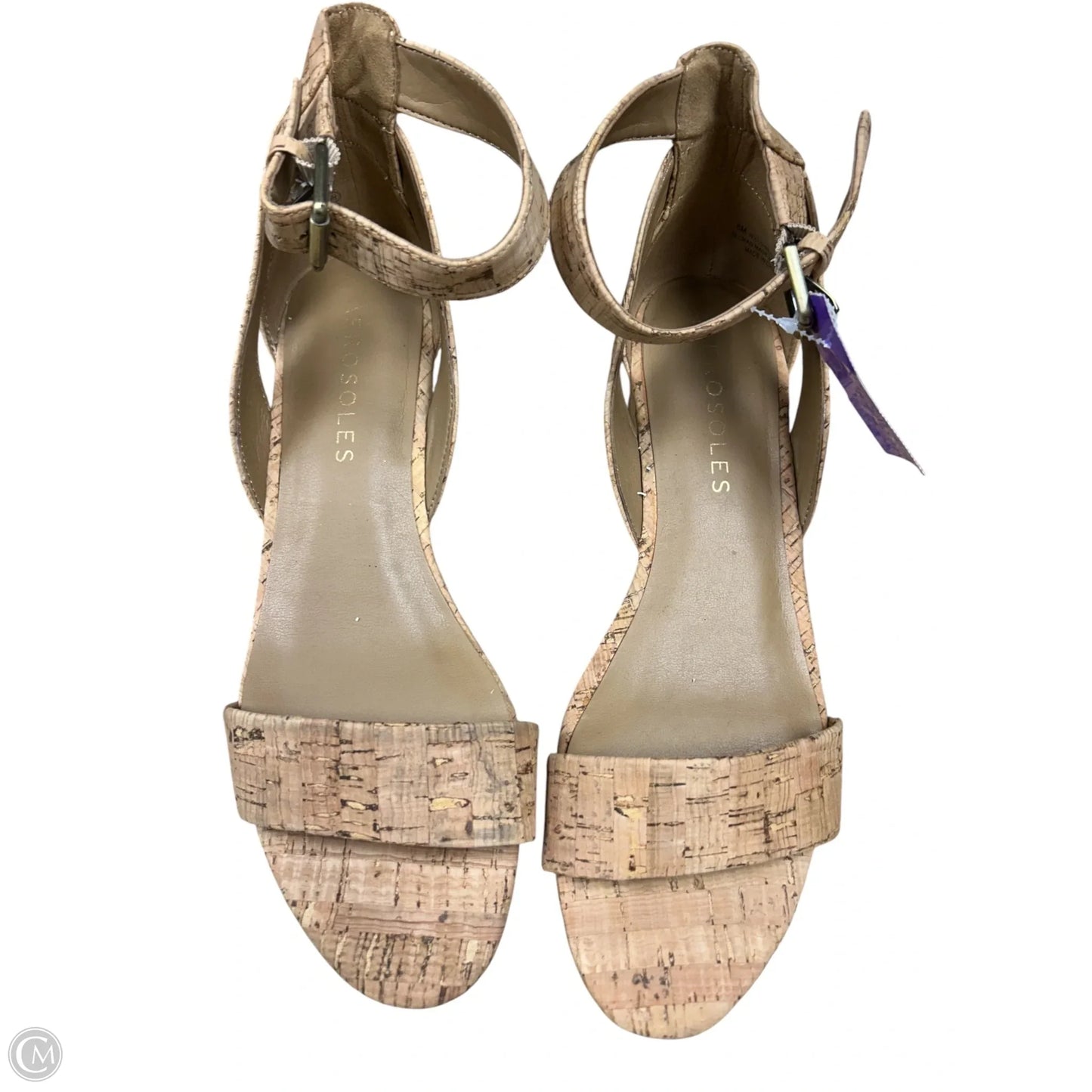Sandals Heels Wedge By Aerosoles In Tan, Size: 8