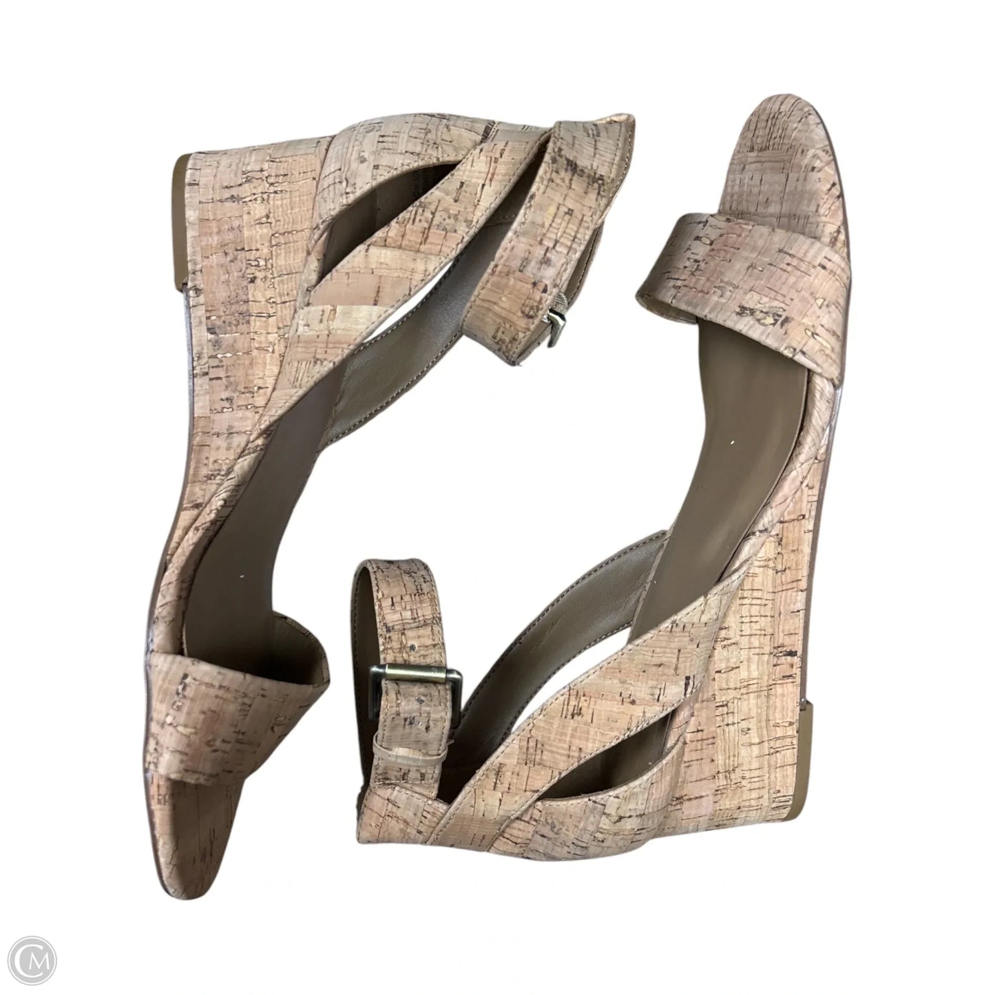 Sandals Heels Wedge By Aerosoles In Tan, Size: 8
