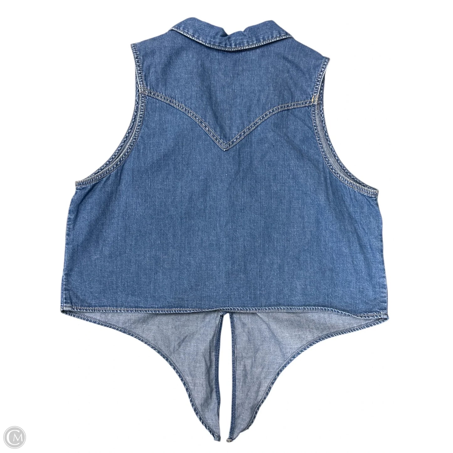 Top Sleeveless By Wrangler In Blue Denim, Size: Xl
