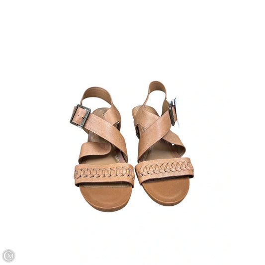 Sandals Heels Wedge By Comfortiva In Tan, Size: 9