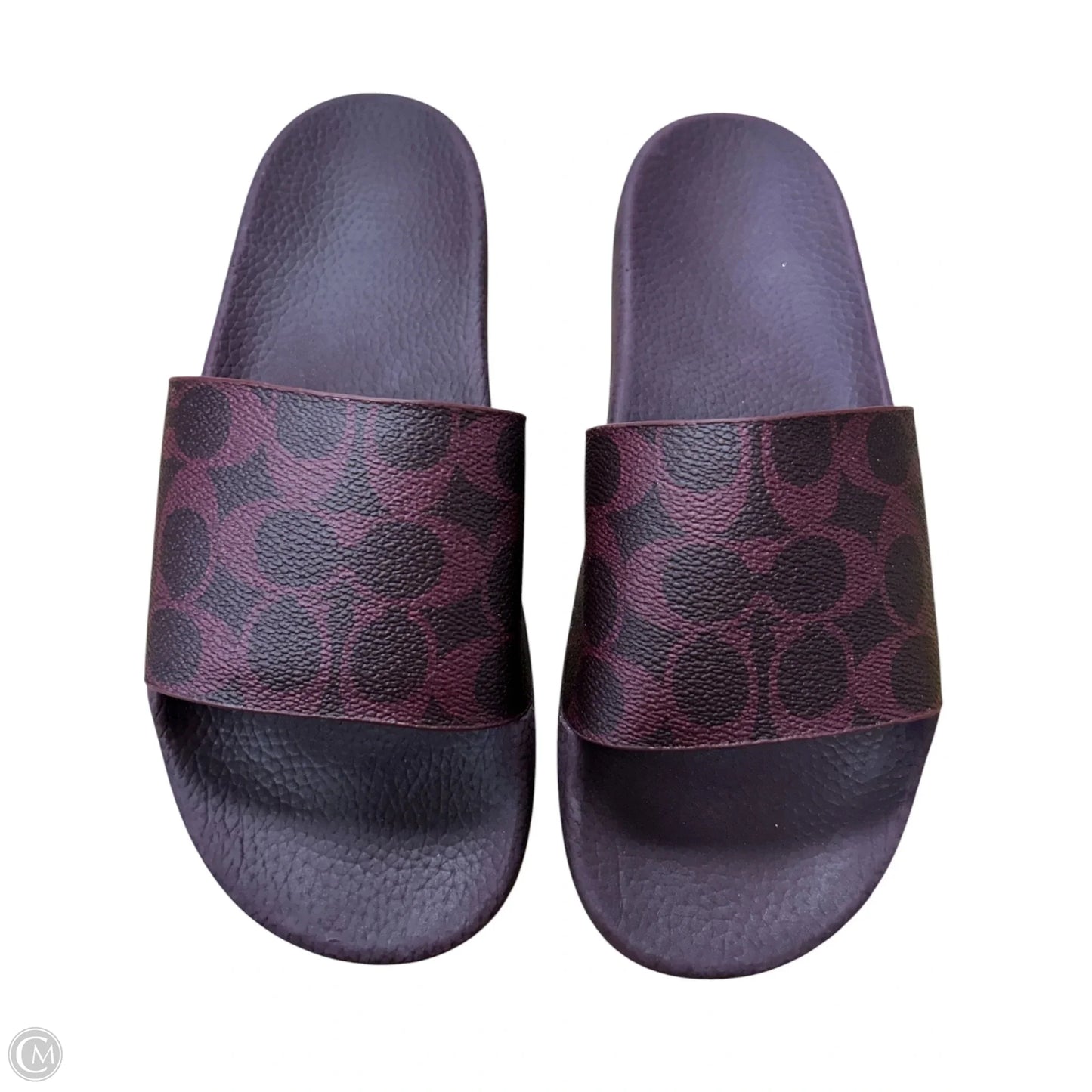 Sandals Designer By Coach In Maroon, Size: 7