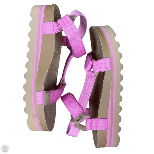 Sandals Heels Platform By Reef In Pink, Size: 7.5