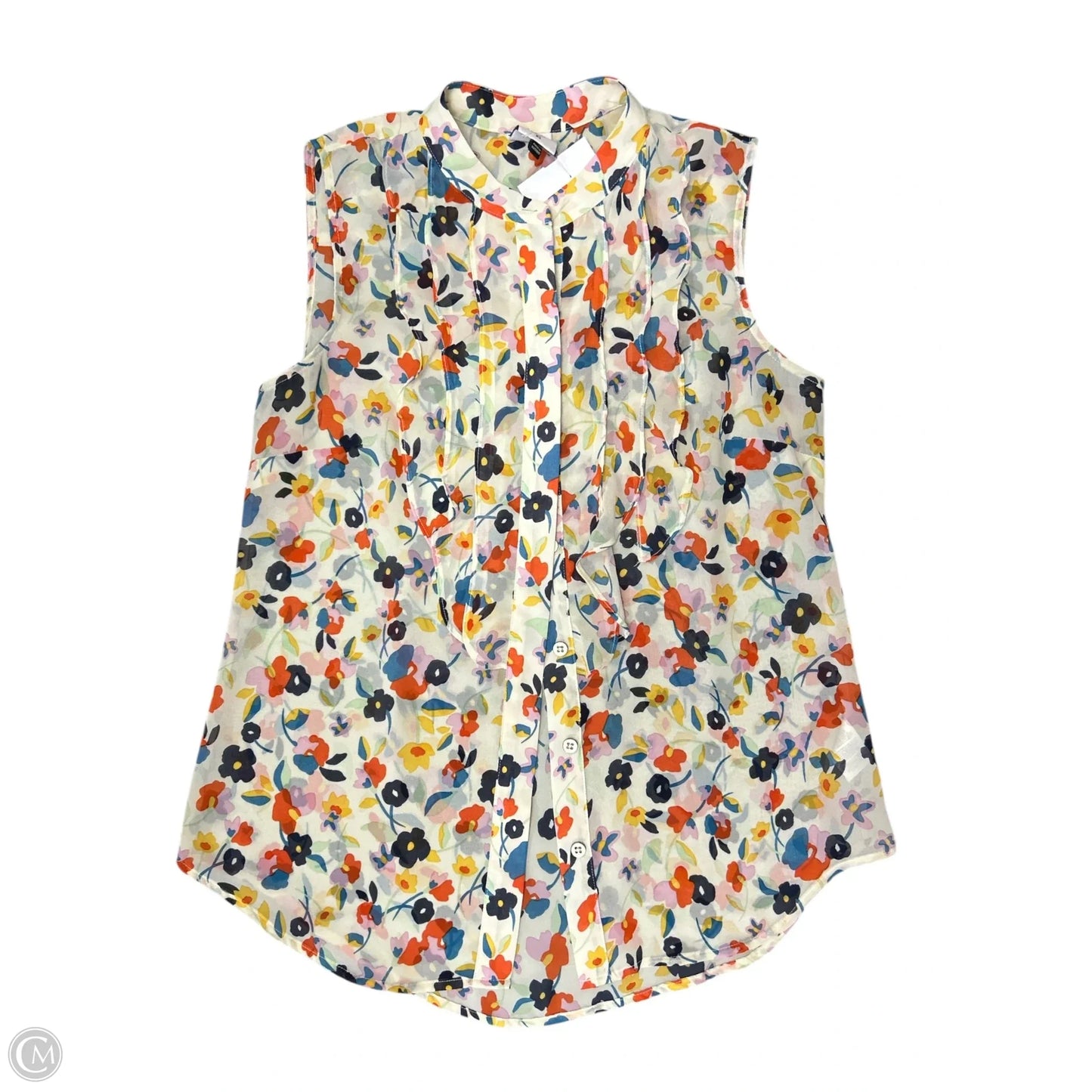 Top Sleeveless By Cabi In Floral Print, Size: Xs