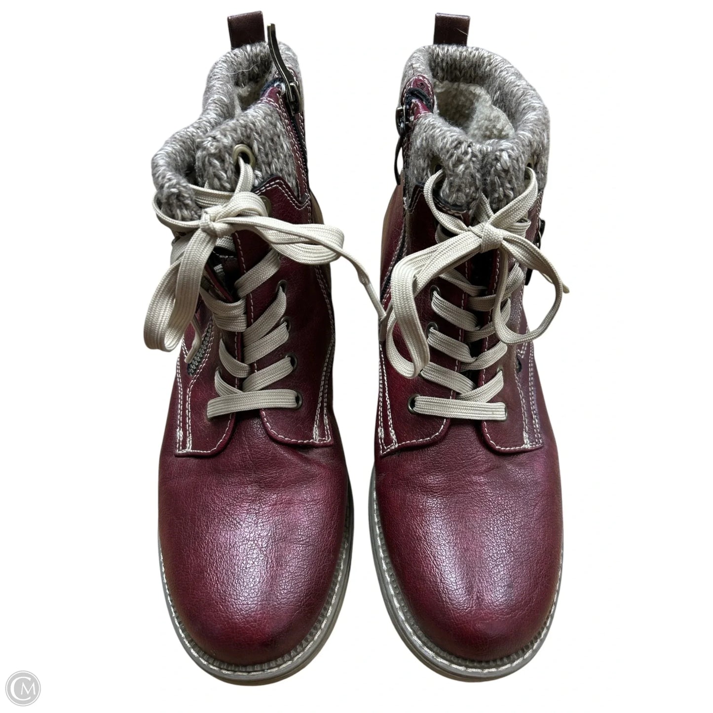 Boots Ankle Flats By Spring Step In Maroon, Size: 10.5