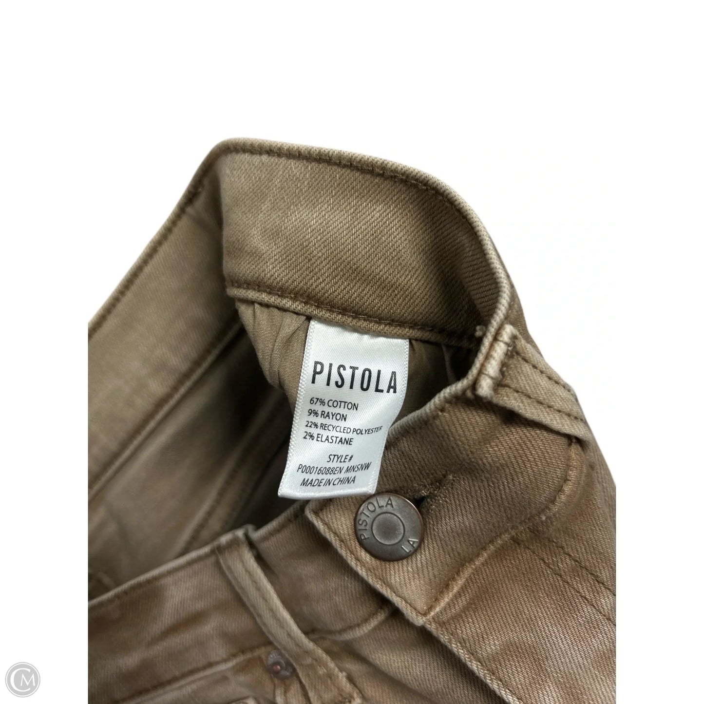 Jeans Straight By Pistola In Brown Denim, Size: 2
