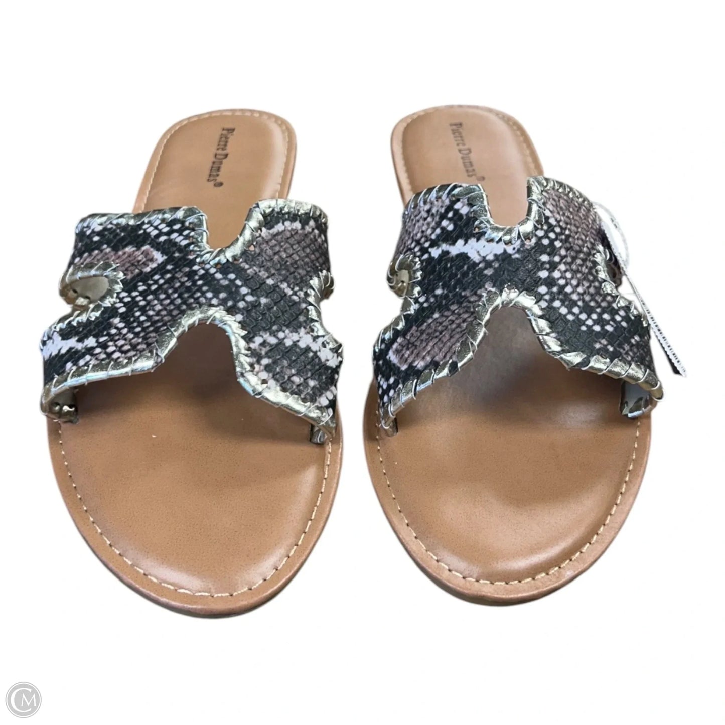 Sandals Flats By Pierre Dumas In Snakeskin Print, Size: 9