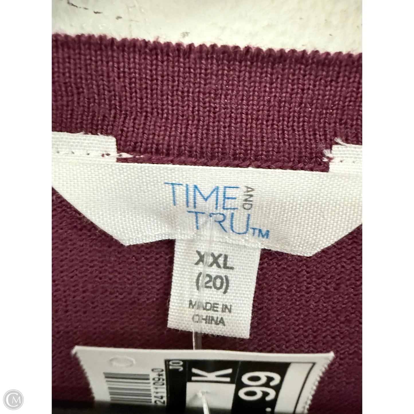 Cardigan By Time And Tru In Purple, Size: Xxl