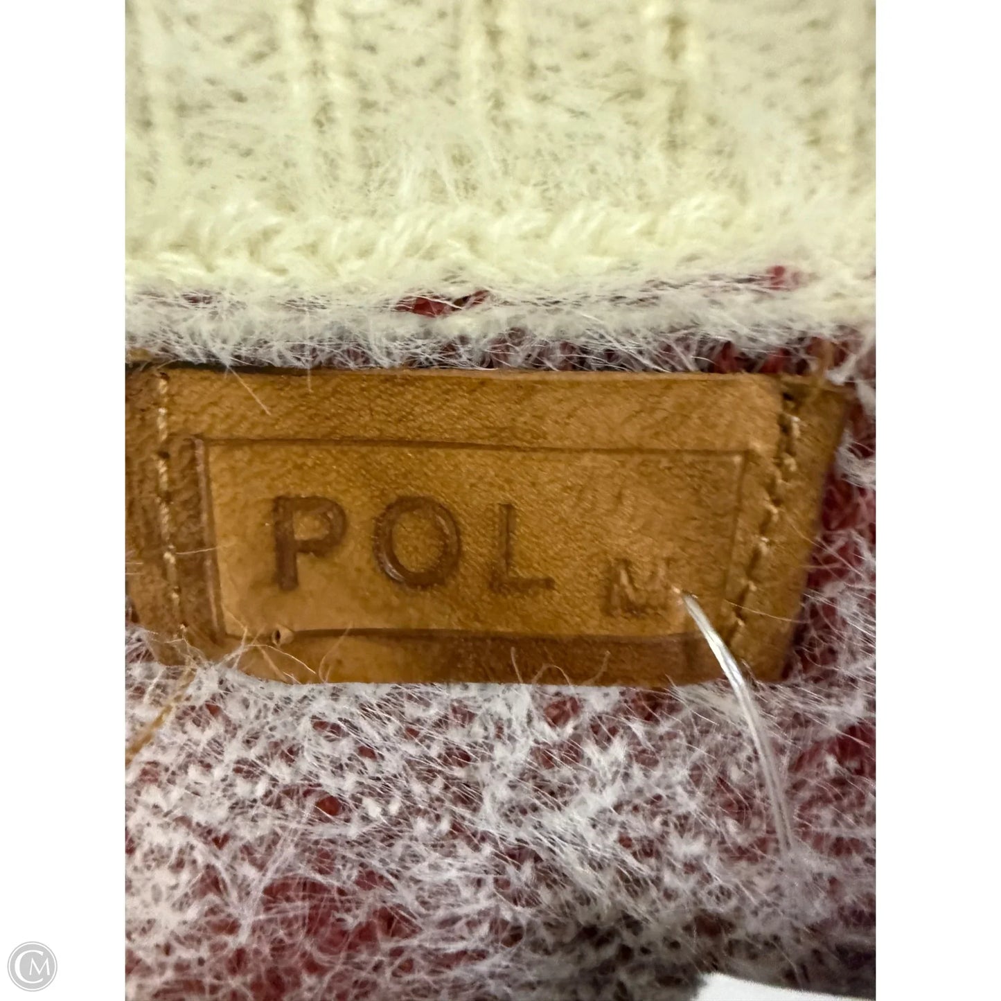 Sweater Cardigan By Pol In Red & White, Size: M