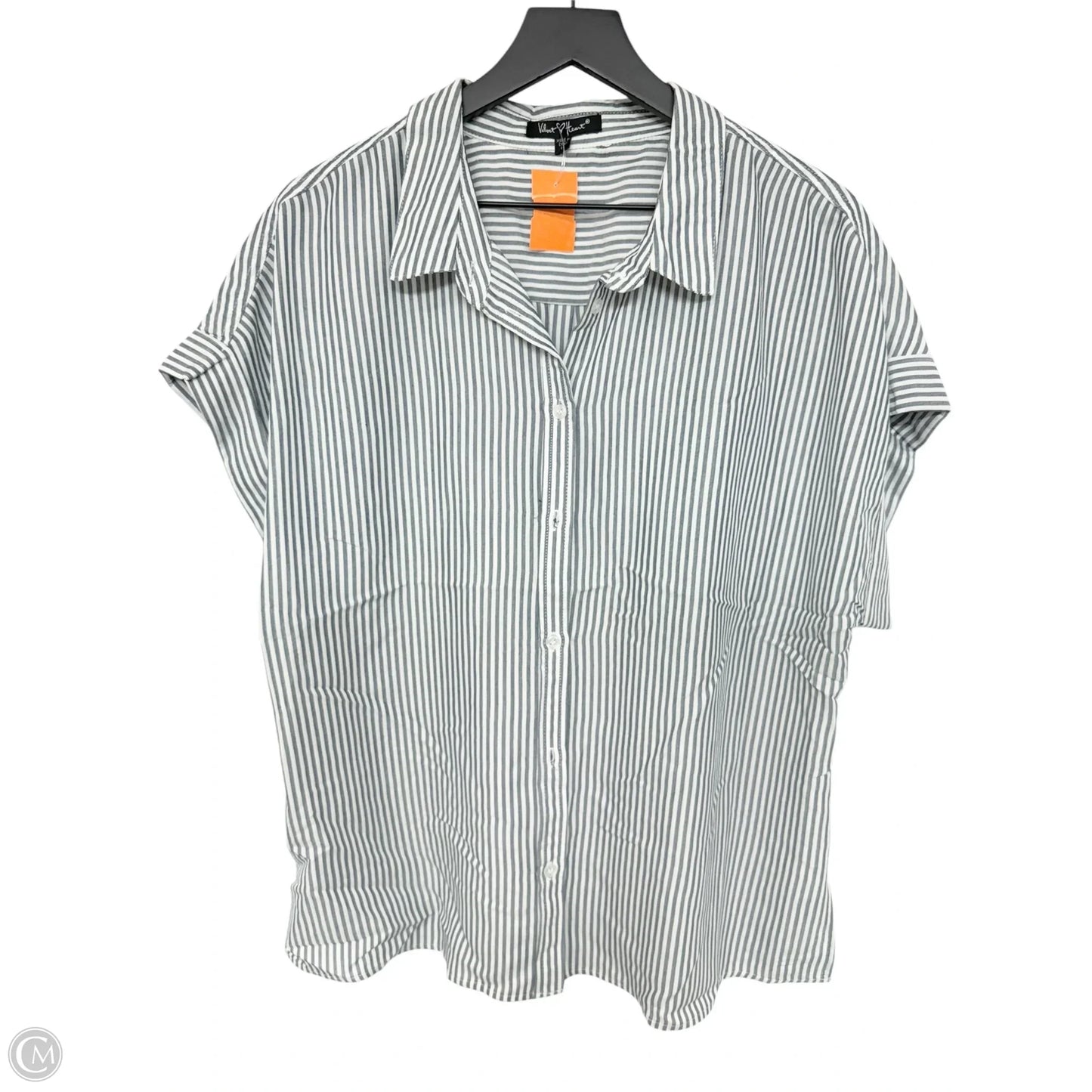 Blouse Short Sleeve By Velvet Heart In Striped Pattern, Size: 1x