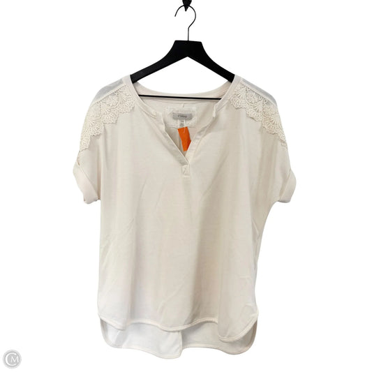 Top Short Sleeve By Cupio In Cream, Size: L