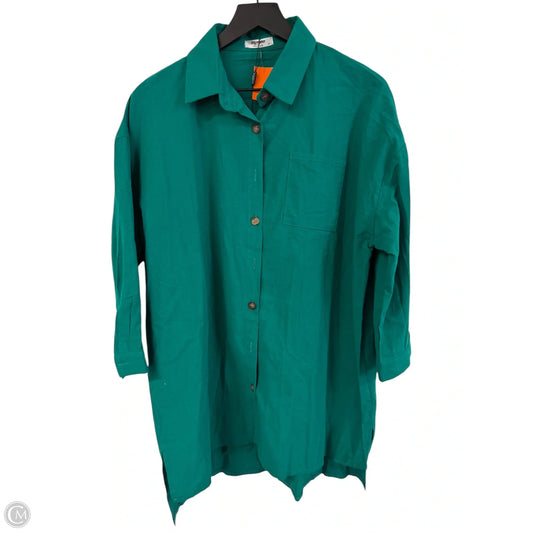 Blouse 3/4 Sleeve By Cmf In Green, Size: Xl