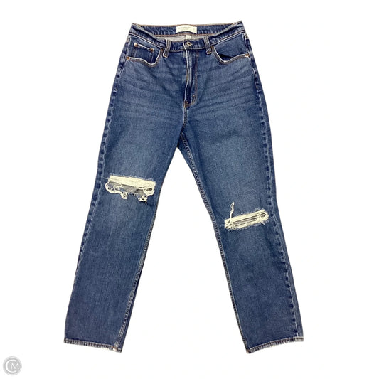 Jeans Straight By Abercrombie And Fitch In Blue Denim, Size: 4