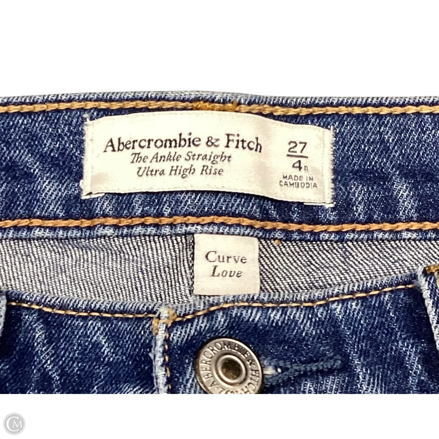 Jeans Straight By Abercrombie And Fitch In Blue Denim, Size: 4