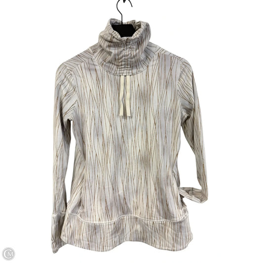 Athletic Top Long Sleeve Crewneck By Calia In Brown & White, Size: M