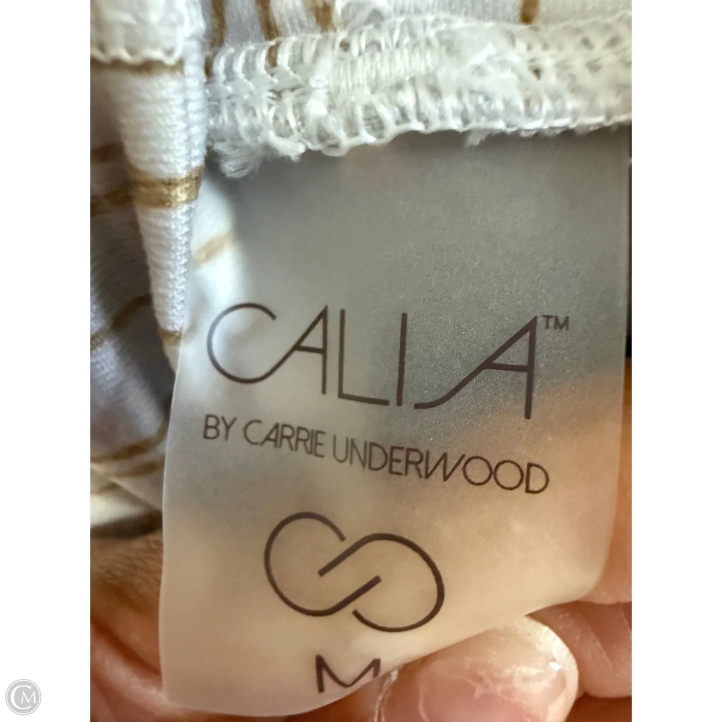 Athletic Top Long Sleeve Crewneck By Calia In Brown & White, Size: M