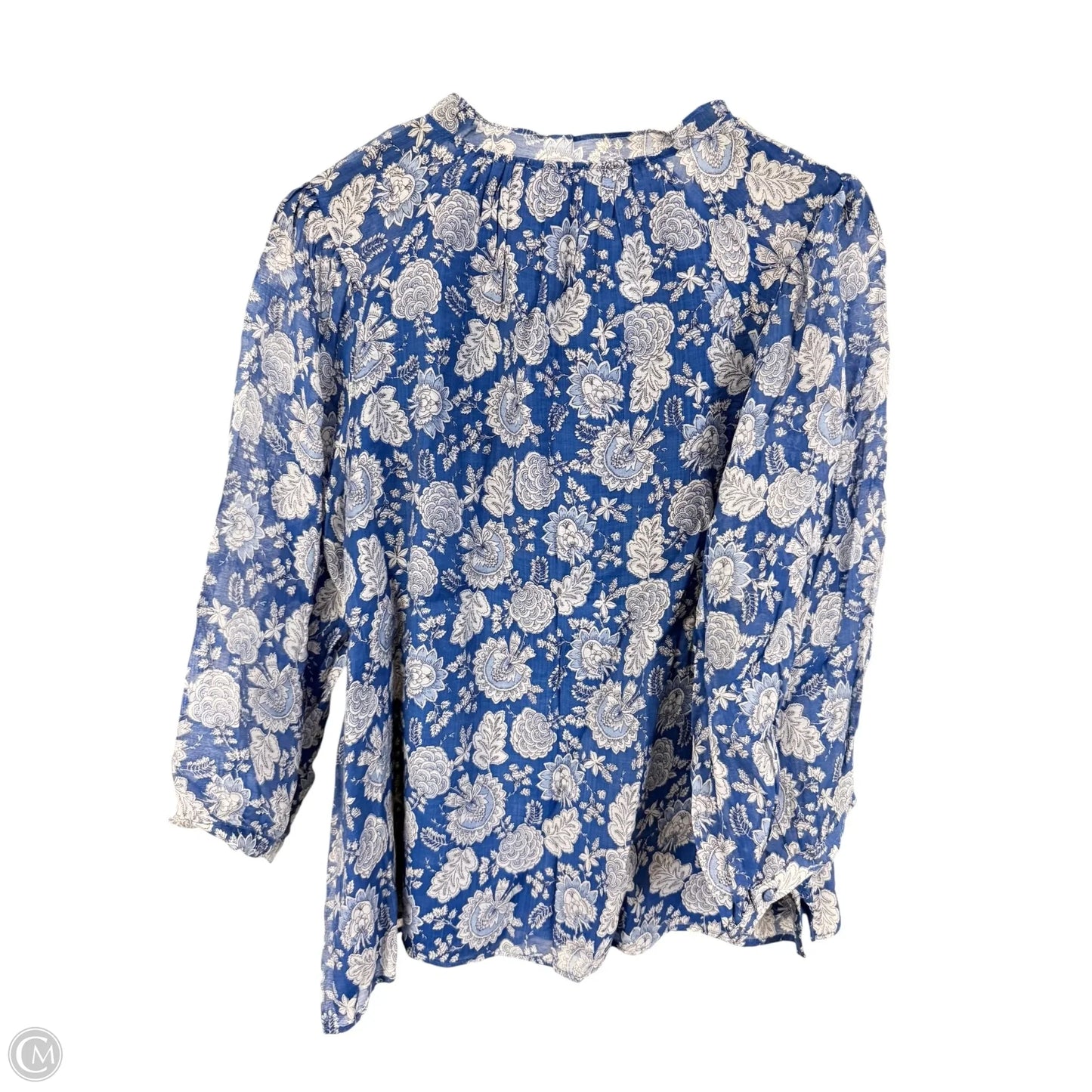 Top 3/4 Sleeve By Vince Camuto In Blue & White, Size: Xl