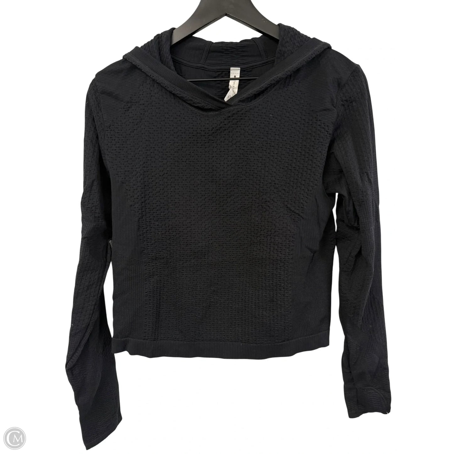 Athletic Top Long Sleeve Hoodie By Athleta In Black, Size: L