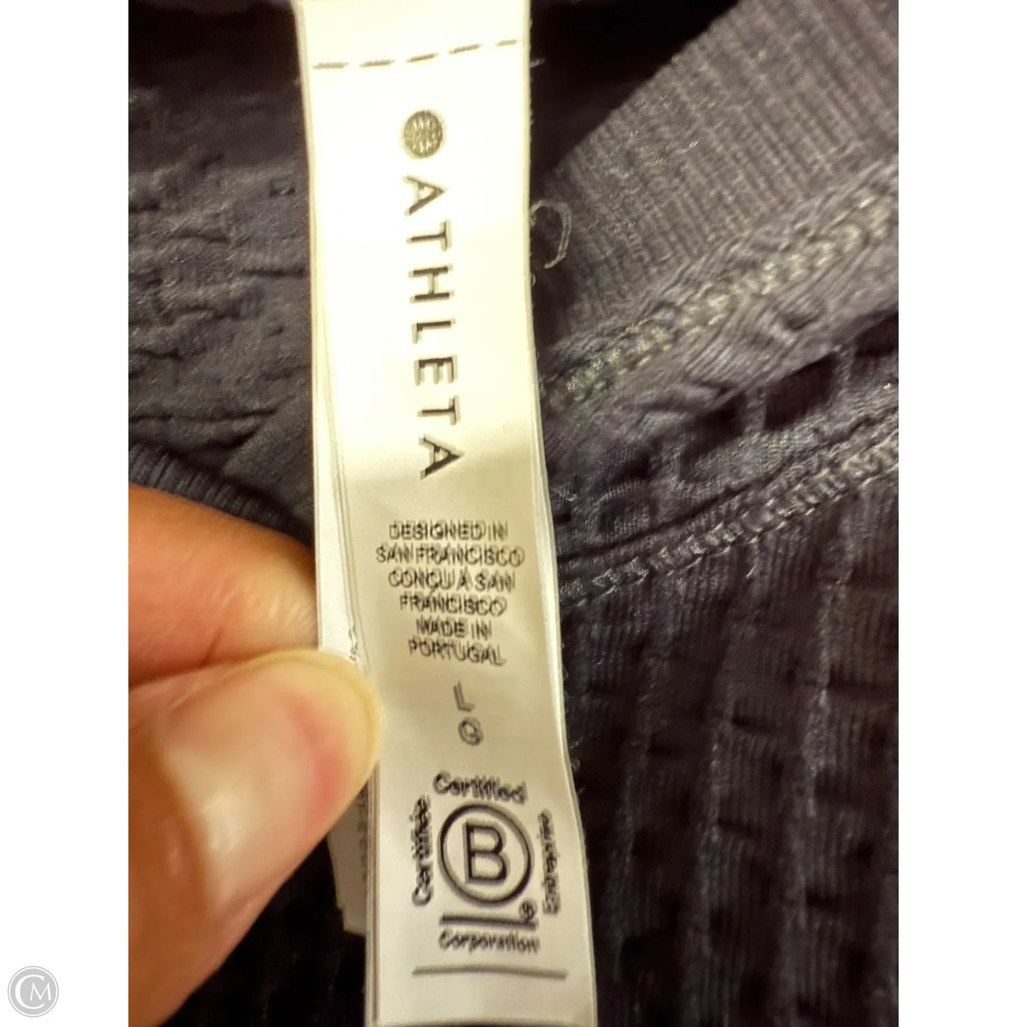 Athletic Top Long Sleeve Hoodie By Athleta In Black, Size: L