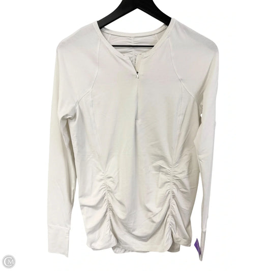 Athletic Top Long Sleeve Crewneck By Athleta In White, Size: M