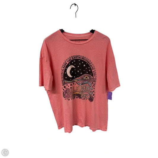 Top Short Sleeve By Billabong In Pink, Size: L