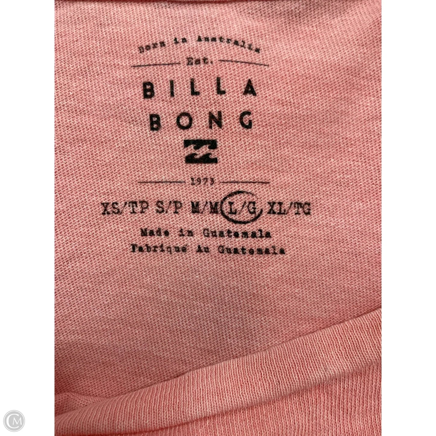 Top Short Sleeve By Billabong In Pink, Size: L