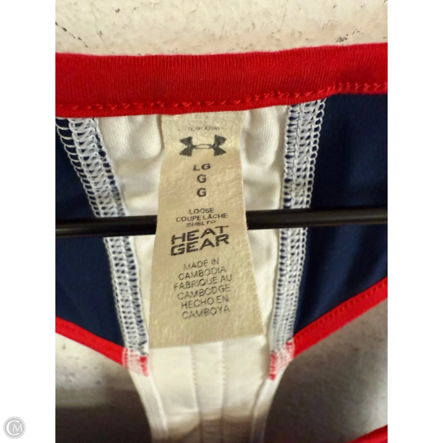 Athletic Tank Top By Under Armour In Blue & Red & White, Size: L