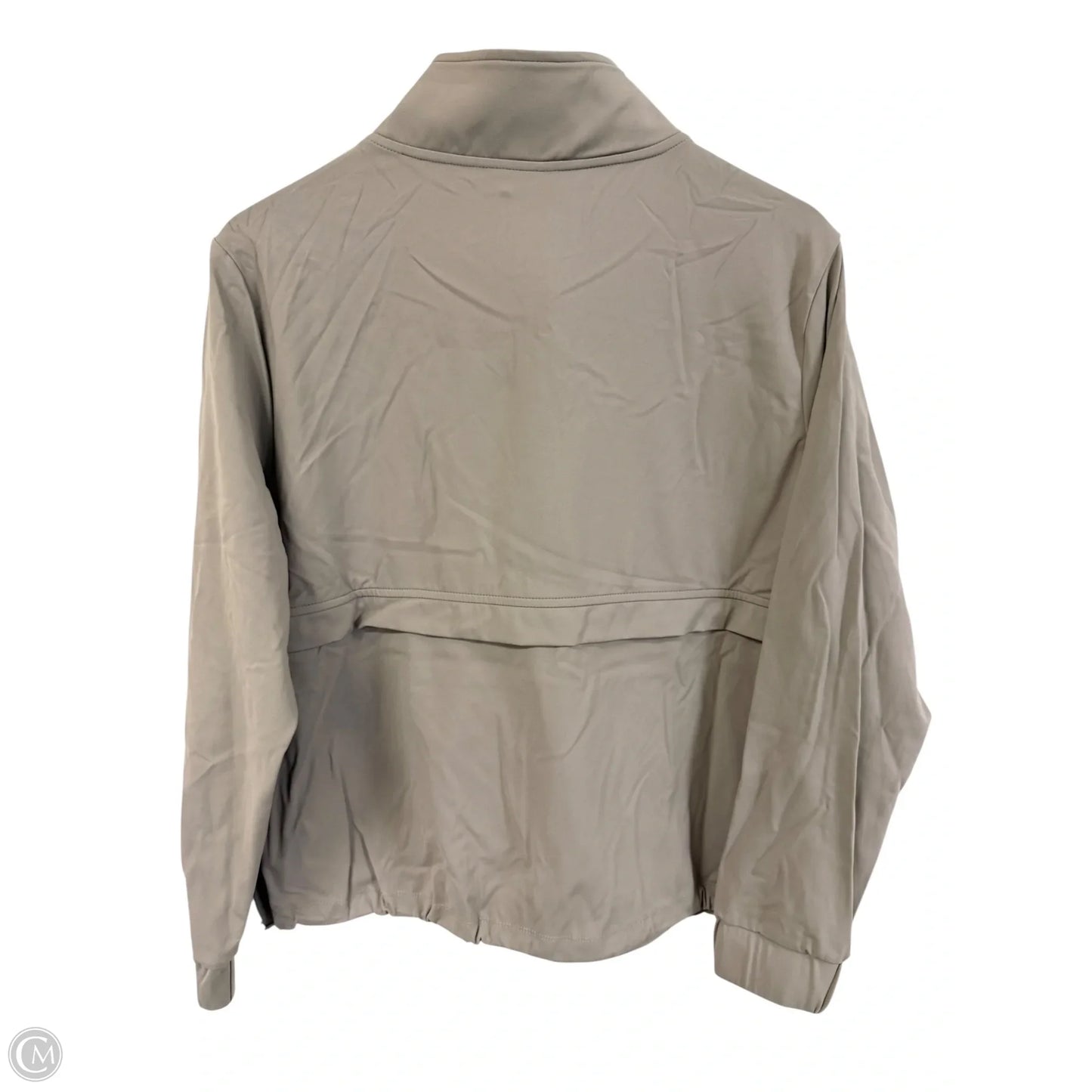 Athletic Top Long Sleeve Collar By Members Mark In Taupe, Size: M