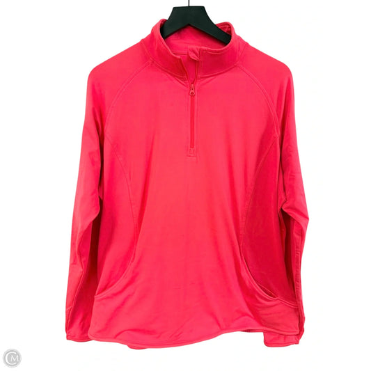 Athletic Top Long Sleeve Collar By Cme In Coral, Size: Xl