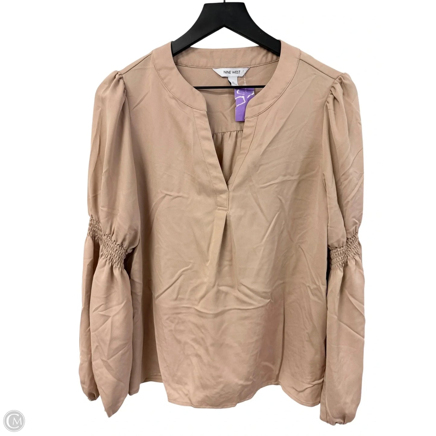 Top Long Sleeve By Nine West Apparel In Beige, Size: M