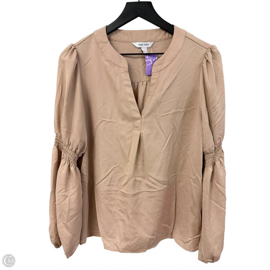 Top Long Sleeve By Nine West Apparel In Beige, Size: M