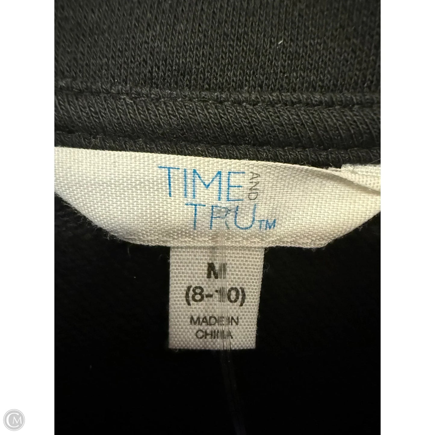 Sweatshirt Collar By Time And Tru In Black, Size: M