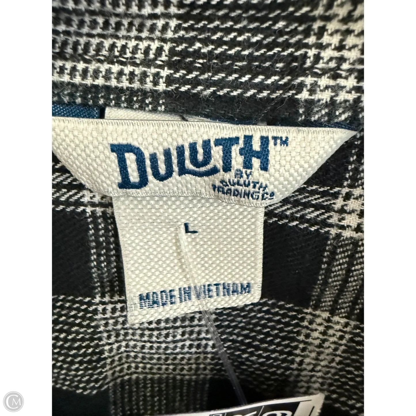 Blouse Long Sleeve By Duluth Trading In Black & Grey, Size: L