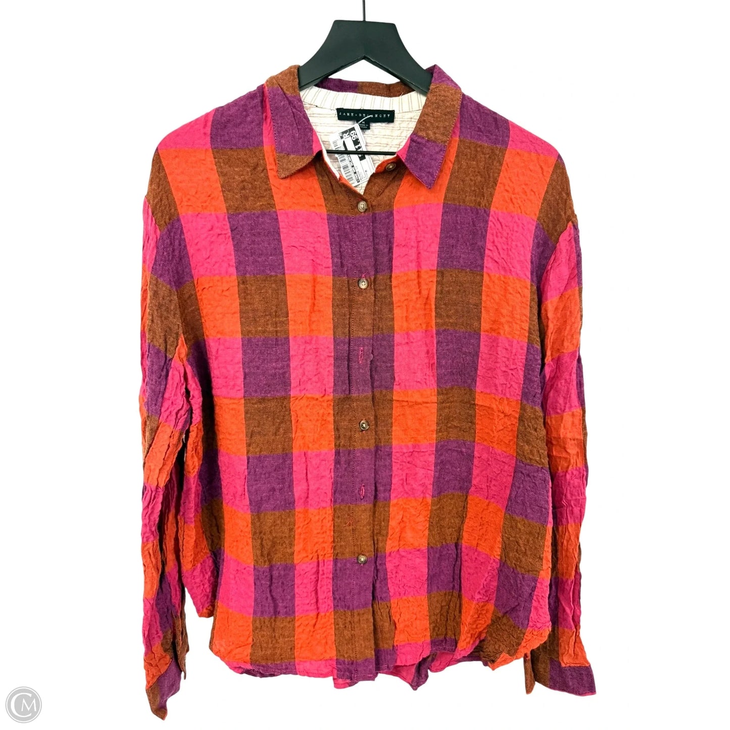 Blouse Long Sleeve By Jane And Delancey In Multi-colored, Size: M