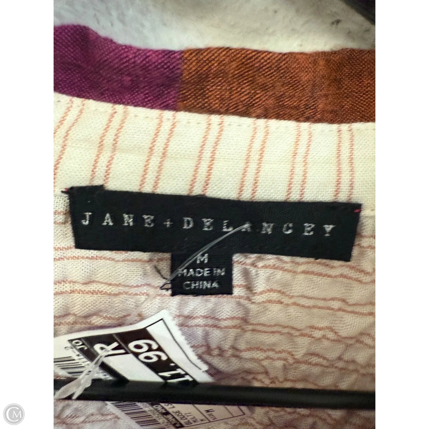Blouse Long Sleeve By Jane And Delancey In Multi-colored, Size: M