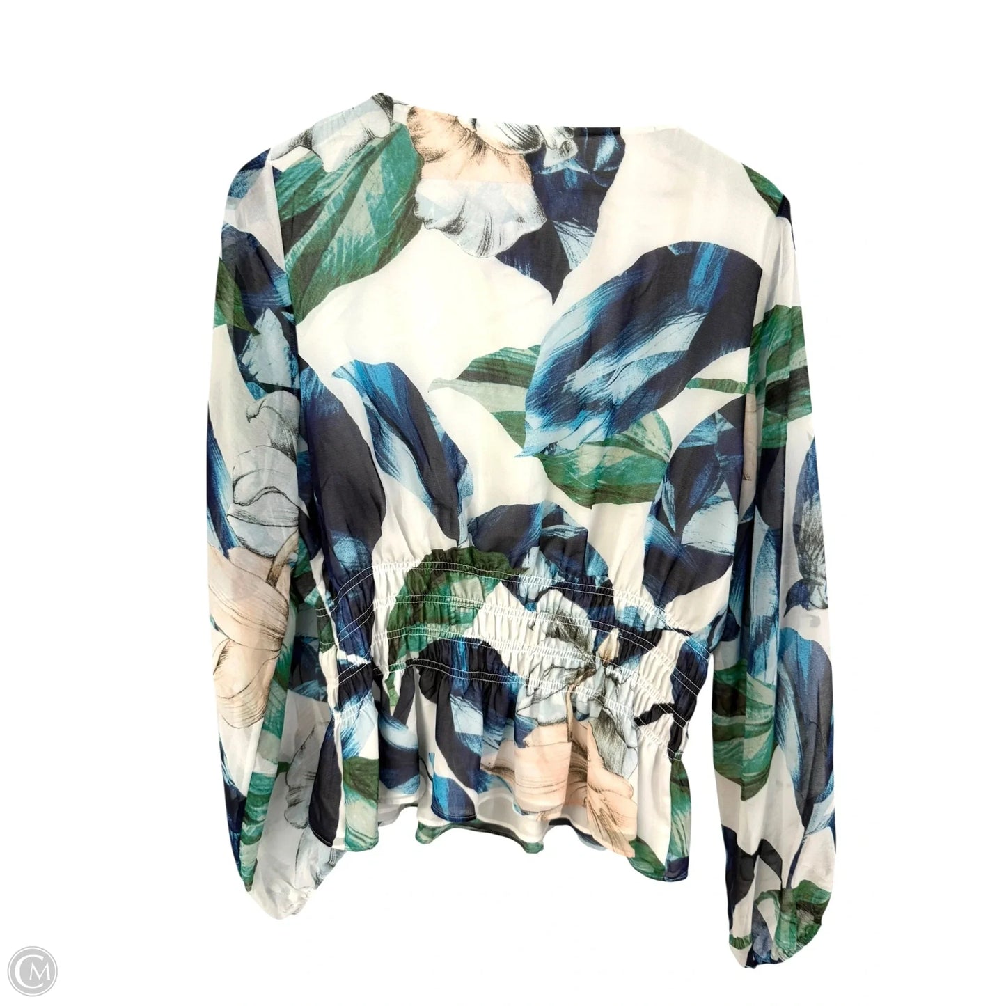 Top Long Sleeve By White House Black Market In Floral Print, Size: L